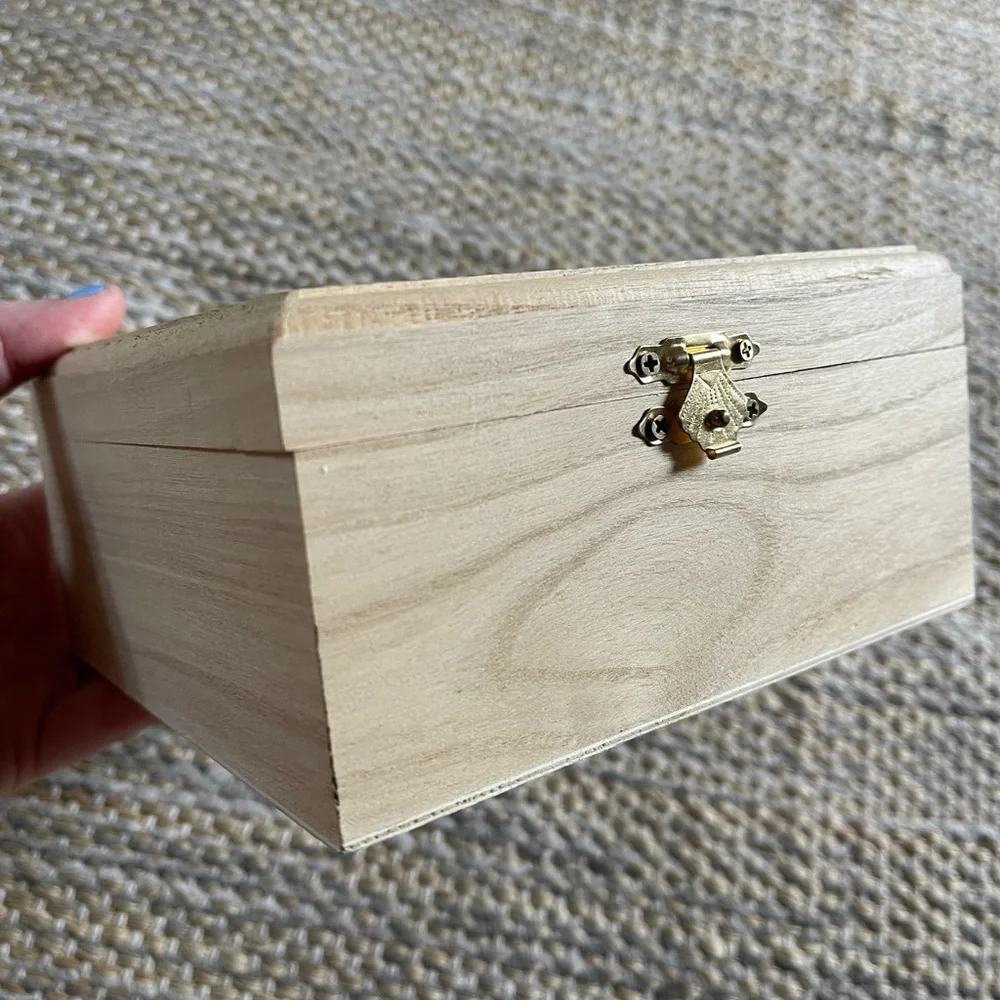 New custom made moon child 6” wood trinket box wooden